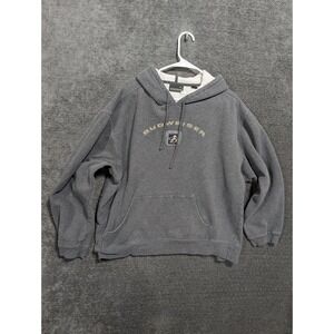 Budweiser Jones & Mitchell Sportswear Gray Hoodie Sweatshirt XXL Embroidered